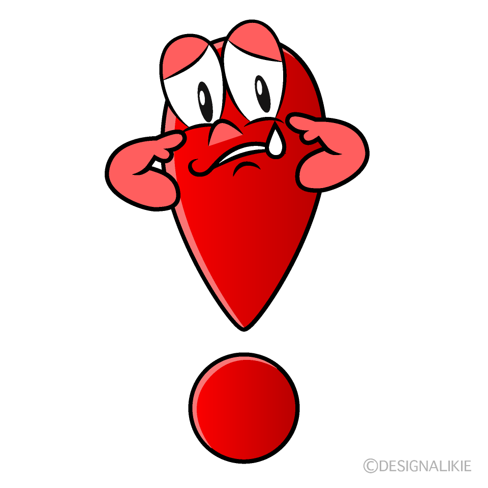 Sad Exclamation Mark Cartoon Character Image