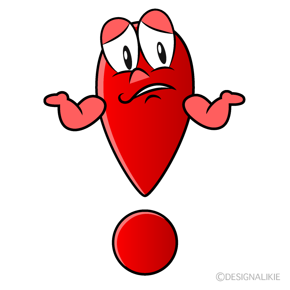 Troubled Exclamation Mark Cartoon Character Image