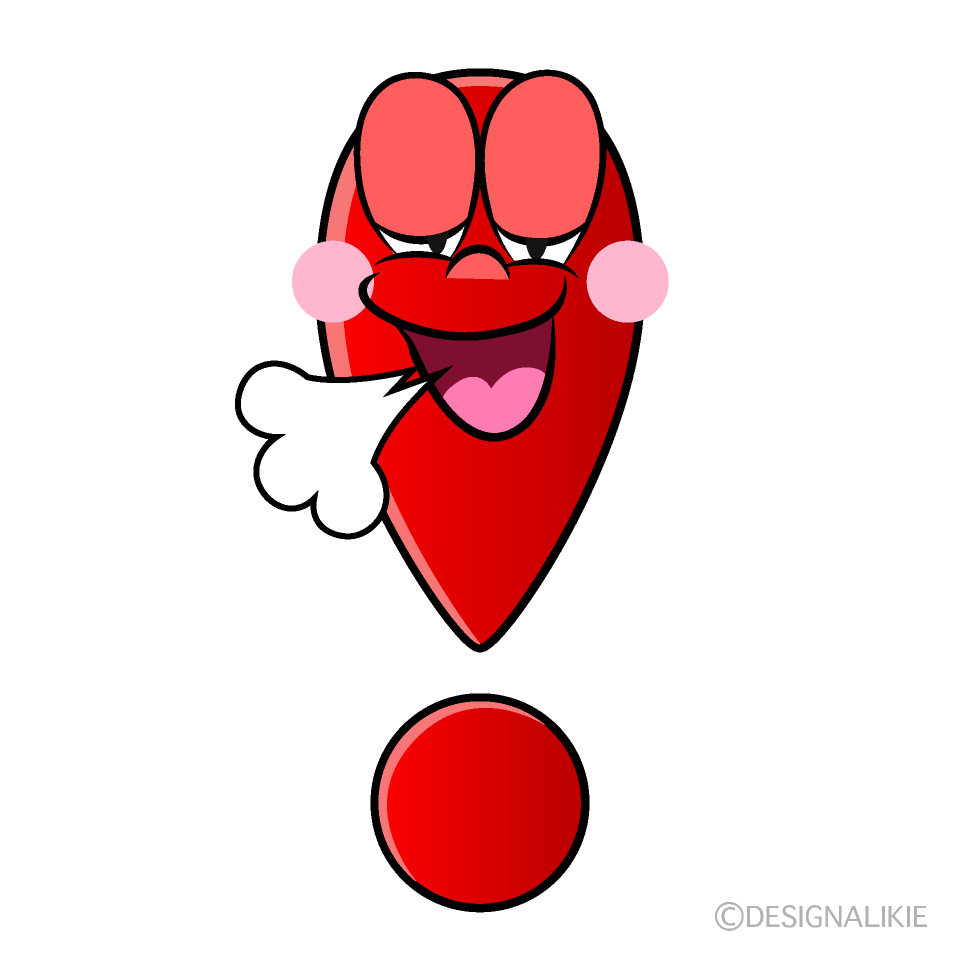 Relaxing Exclamation Mark Cartoon Character Image