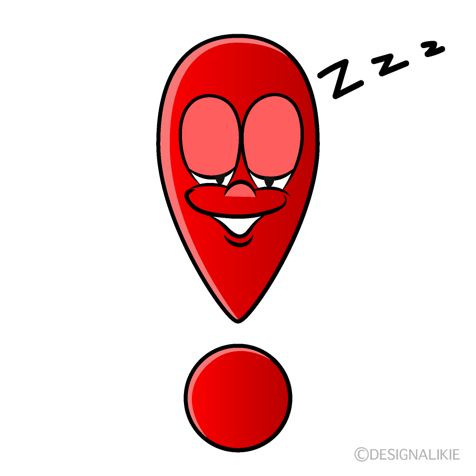 Sleeping Exclamation Mark Cartoon Character Image