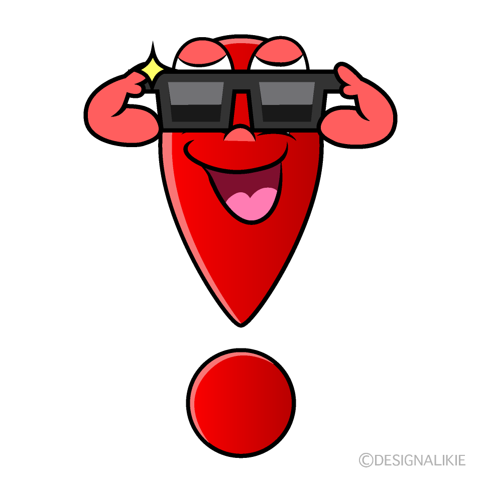 Cool Exclamation Mark Cartoon Character Image