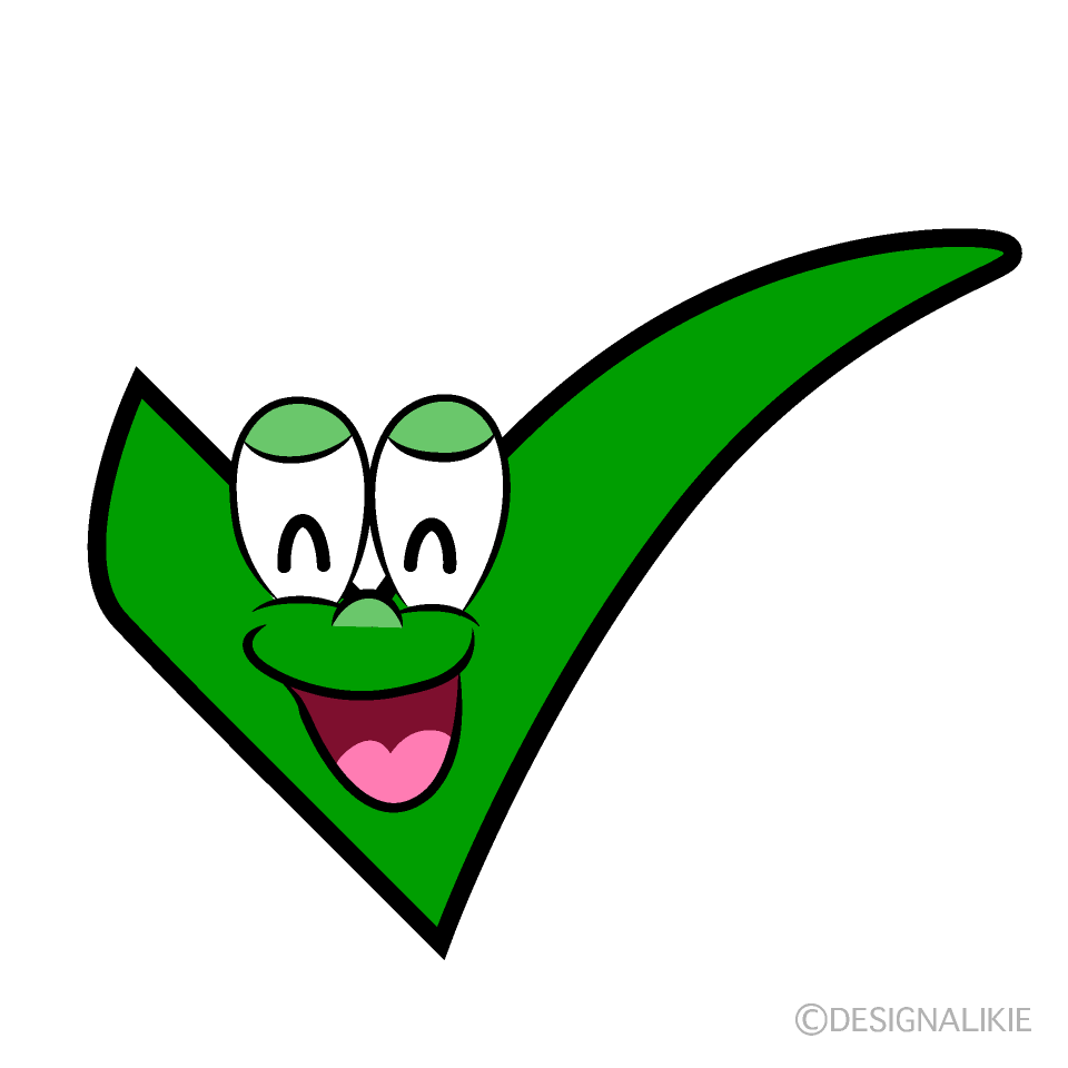 Smiling Check Mark Cartoon Character Image