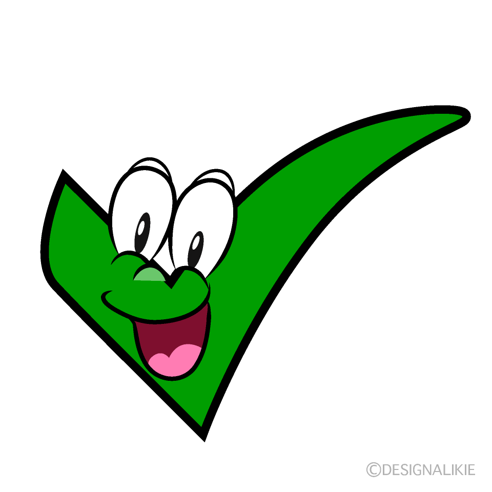 Surprising Check Mark Cartoon Character Image