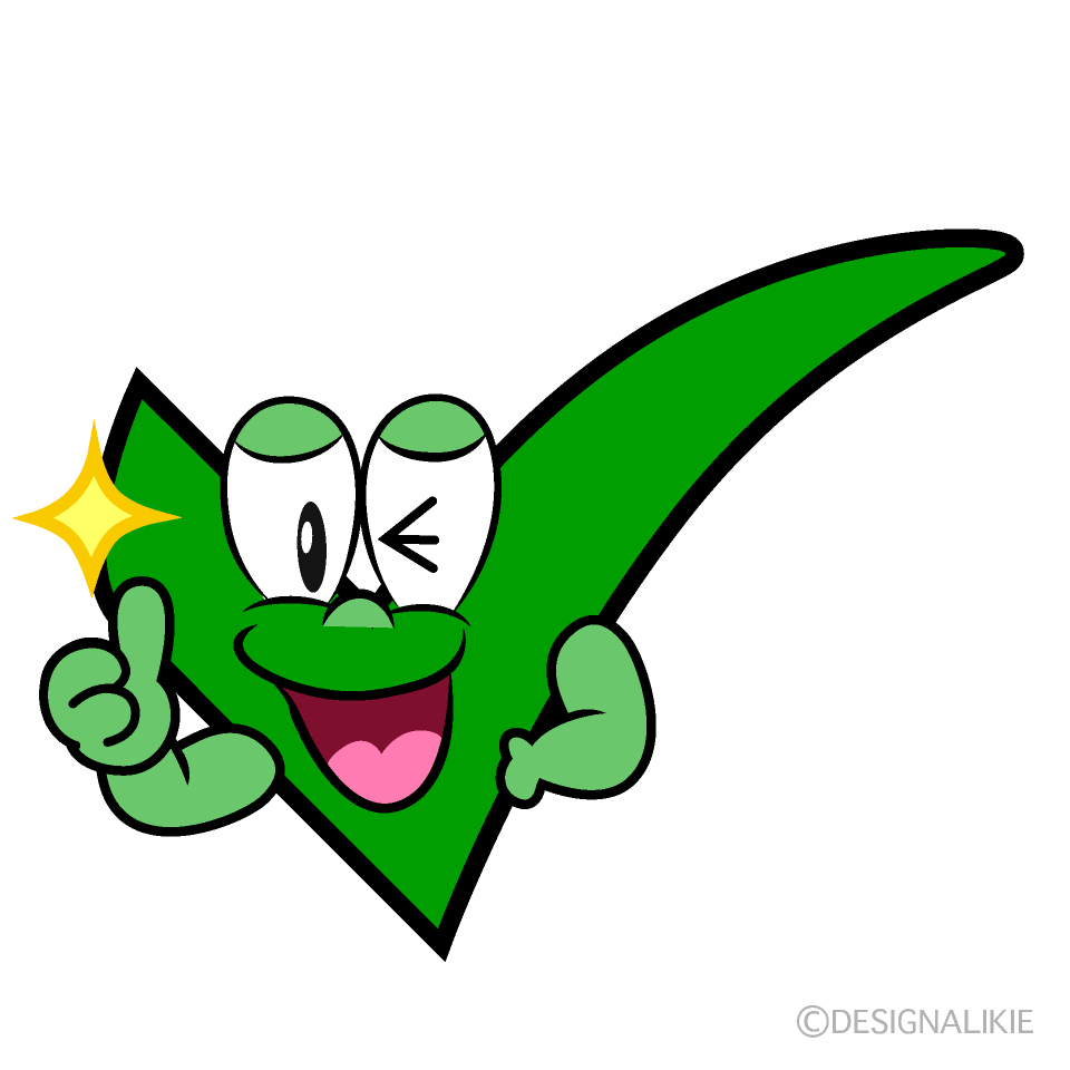 Thumbs up Check Mark Cartoon Character Image