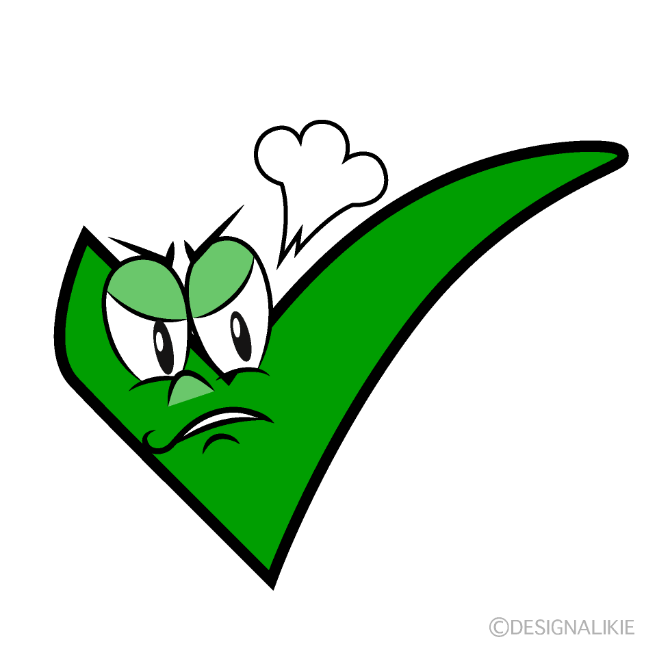 Angry Check Mark Cartoon Character Image