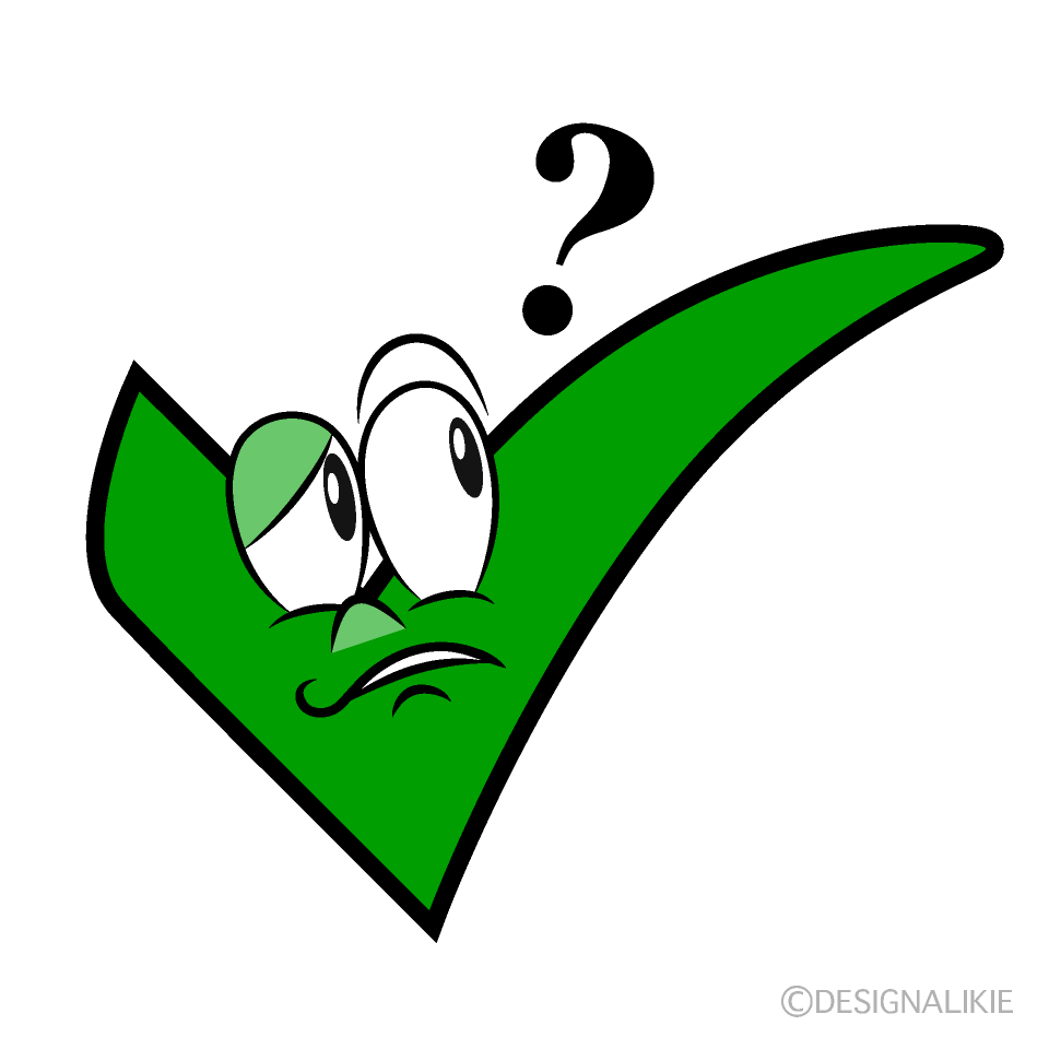 Thinking Check Mark Cartoon Character Image