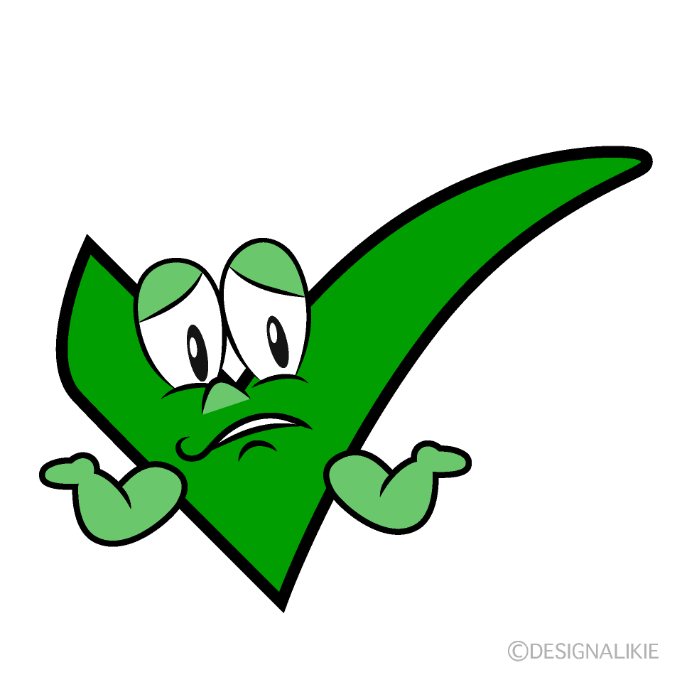 Troubled Check Mark Cartoon Character Image