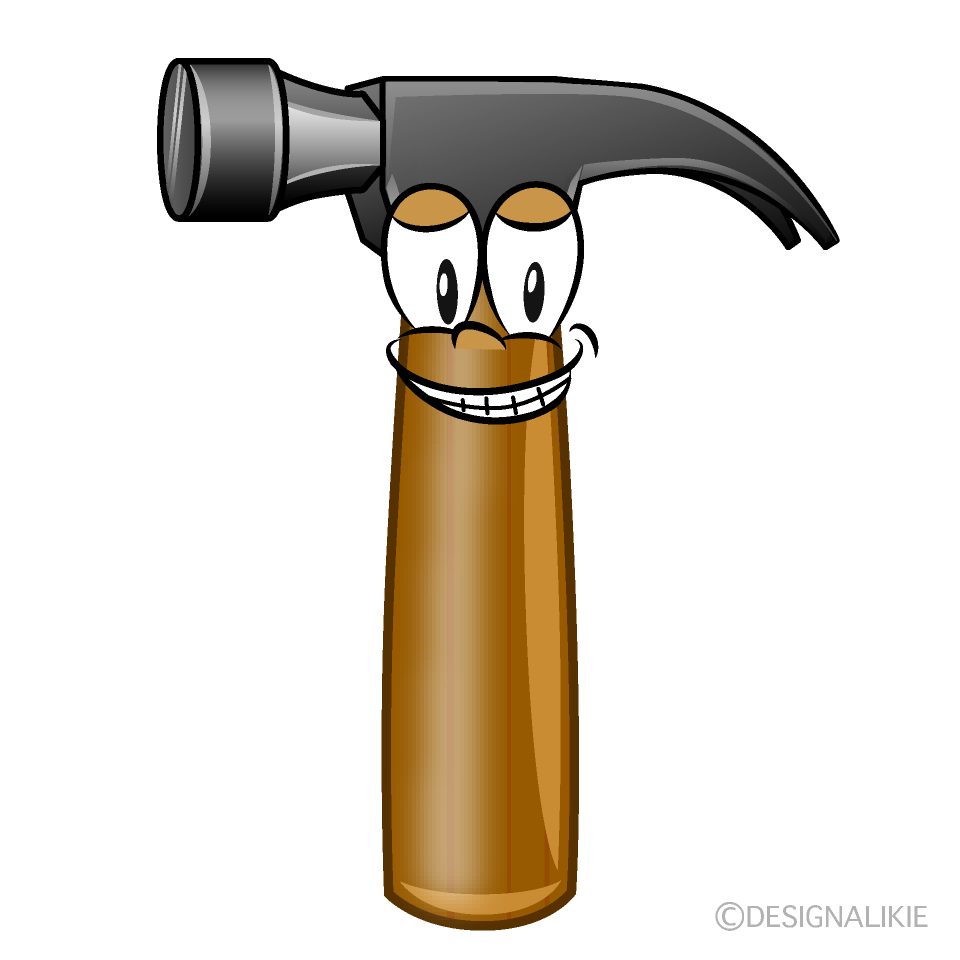 Grinning Hammer Cartoon Character Image