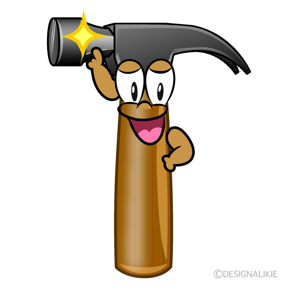 Posing Hammer Cartoon Character Image