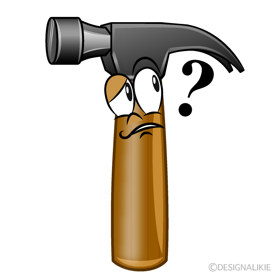 Thinking Hammer Cartoon Character Image