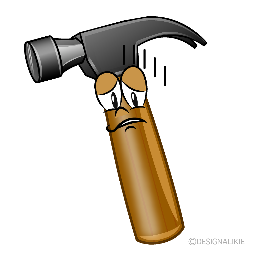 Depressed Hammer Cartoon Character Image