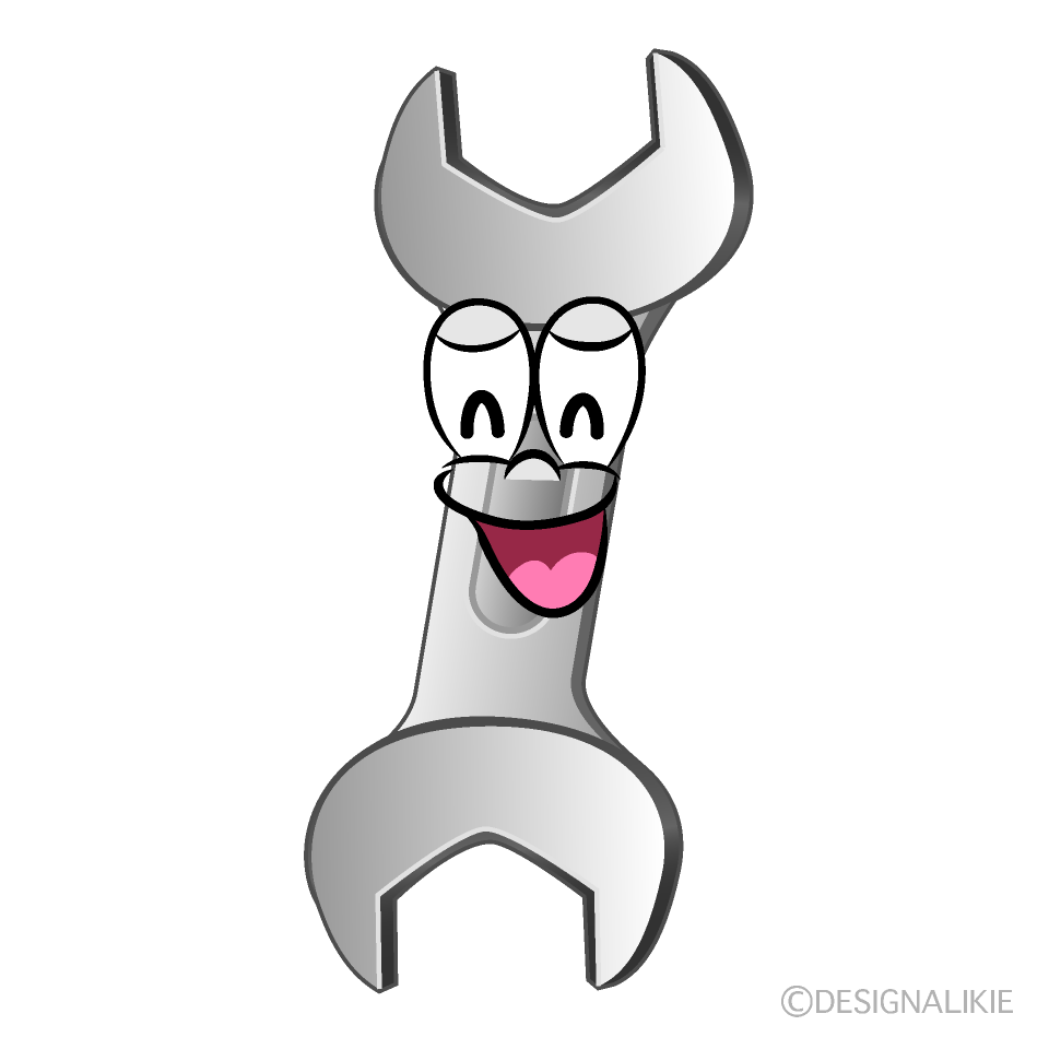 Smiling Spanner Cartoon Character Image