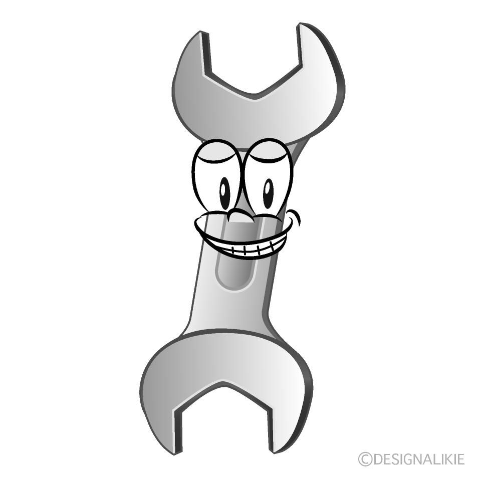 Grinning Spanner Cartoon Character Image