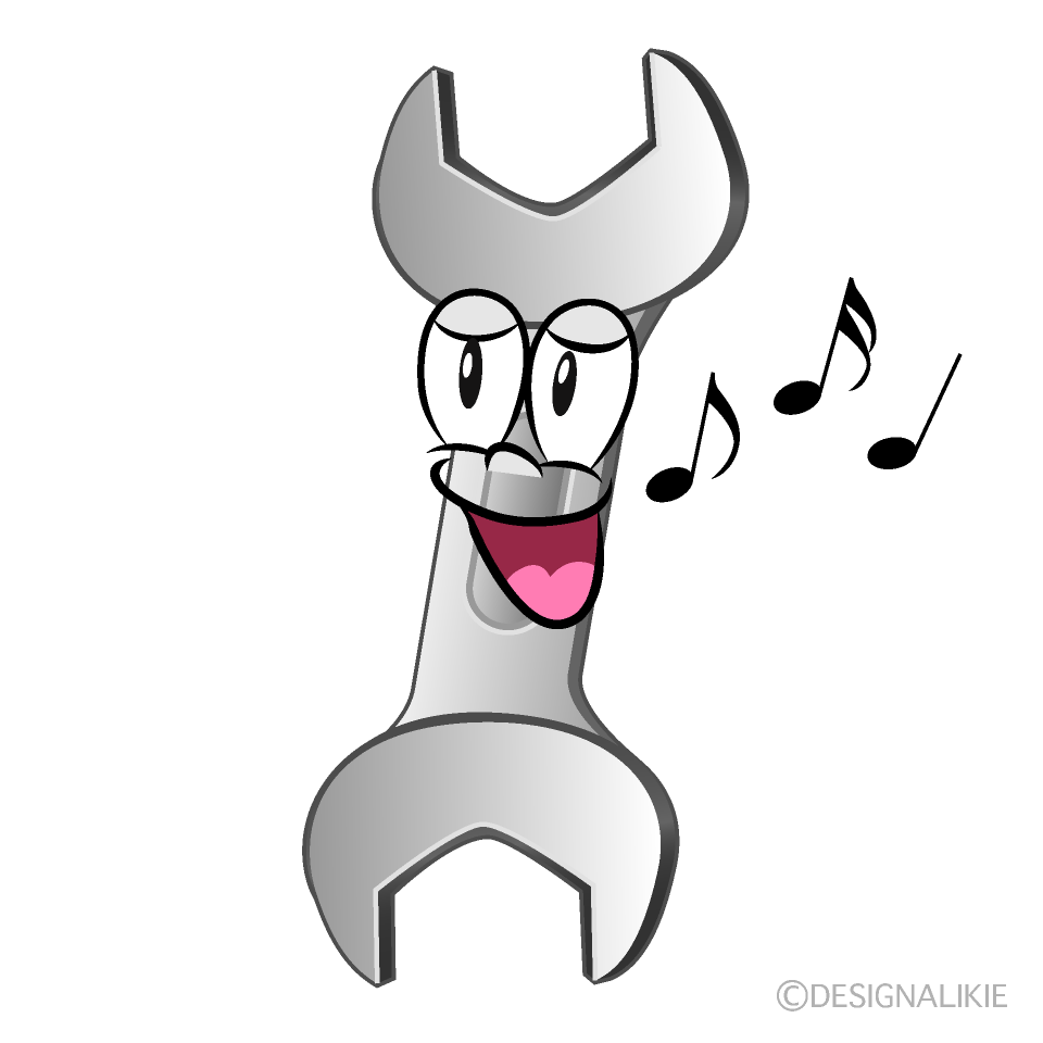 Singing Spanner Cartoon Character Image