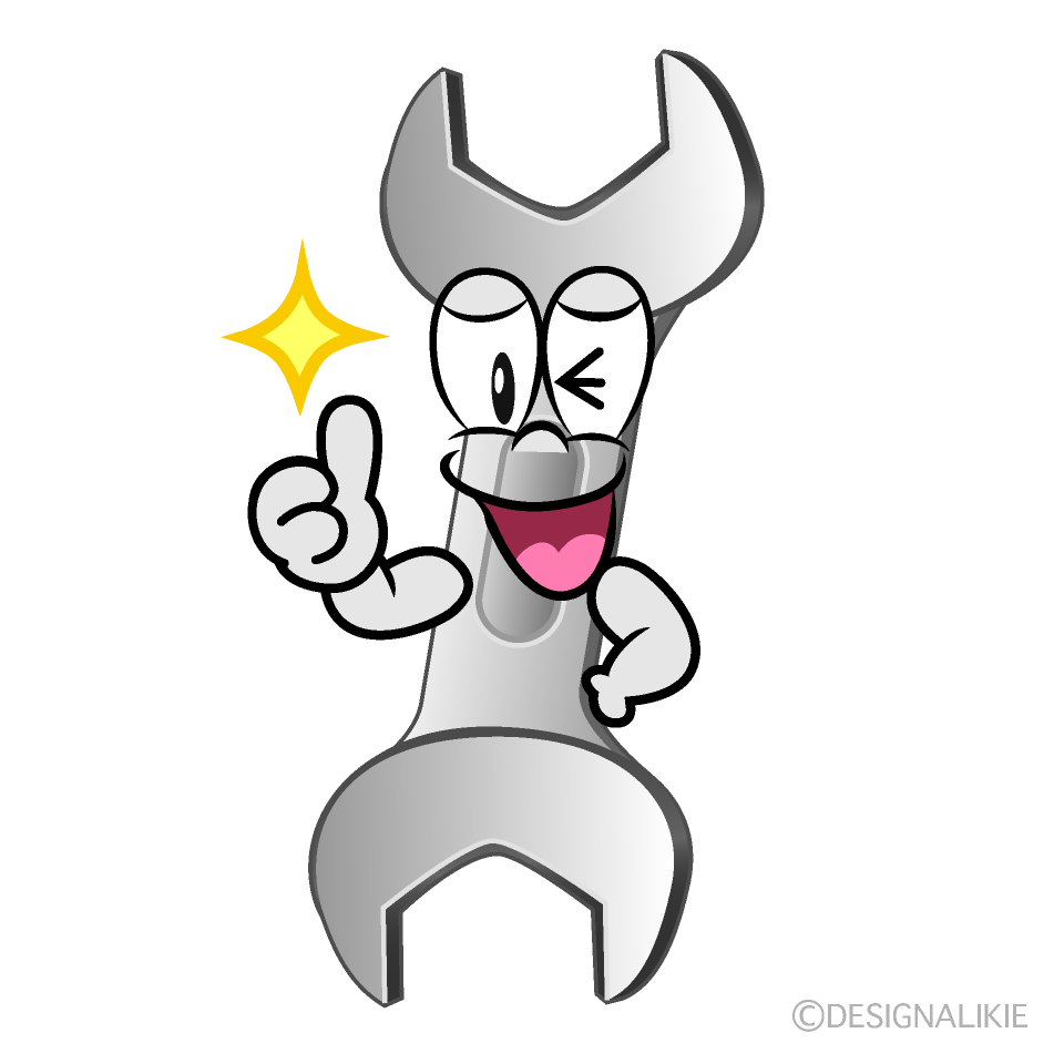 Thumbs up Spanner Cartoon Character Image