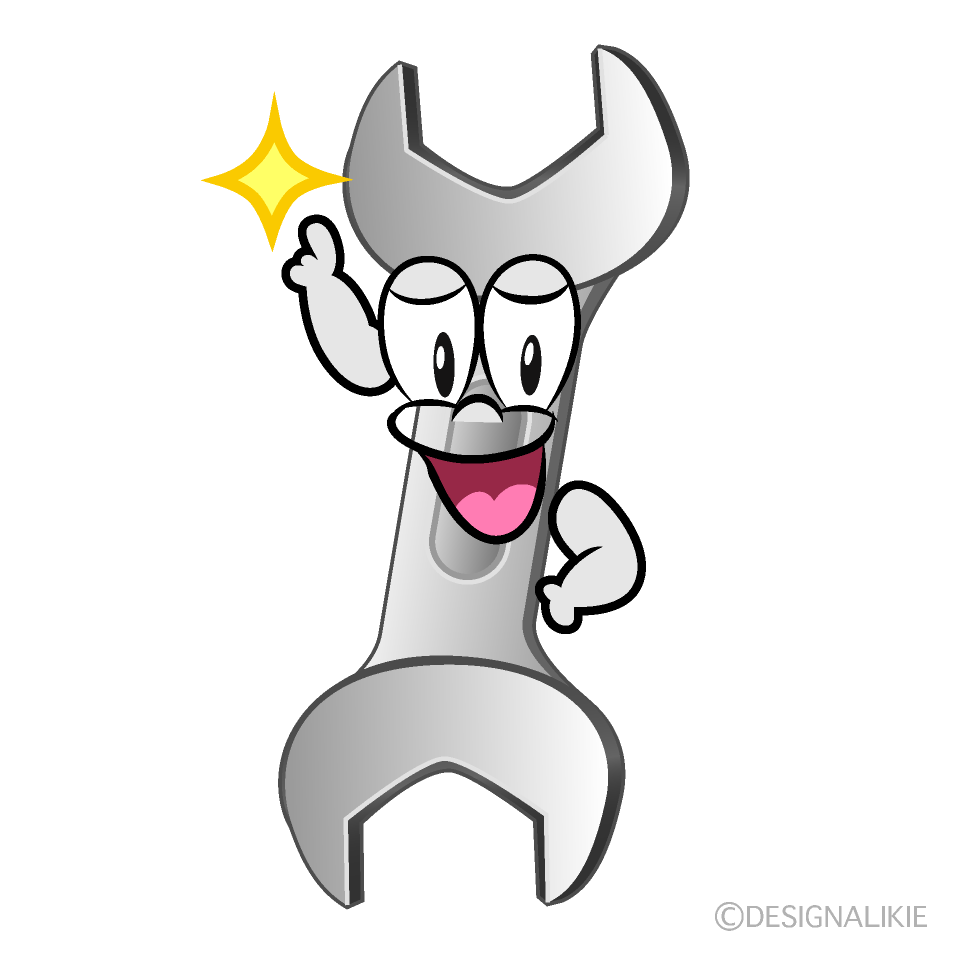 Posing Spanner Cartoon Character Image