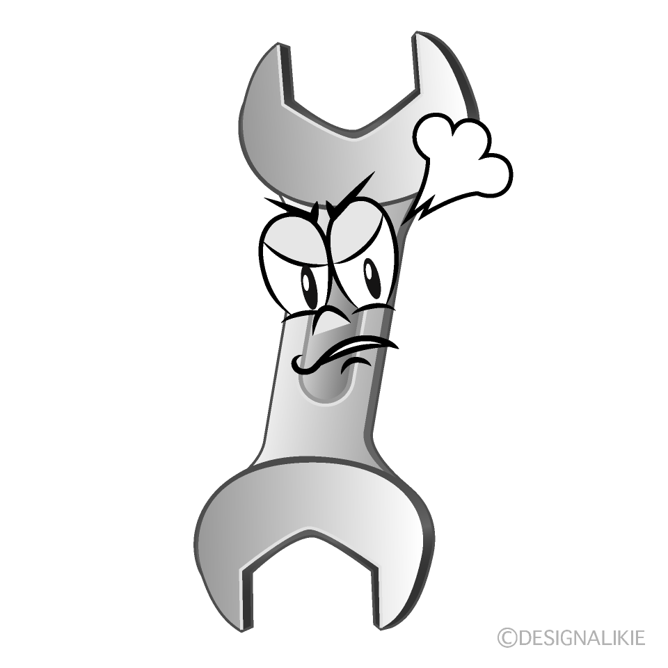 Angry Spanner Cartoon Character Image