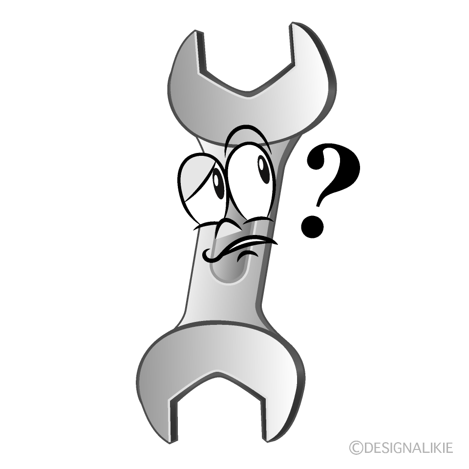 Thinking Spanner Cartoon Character Image