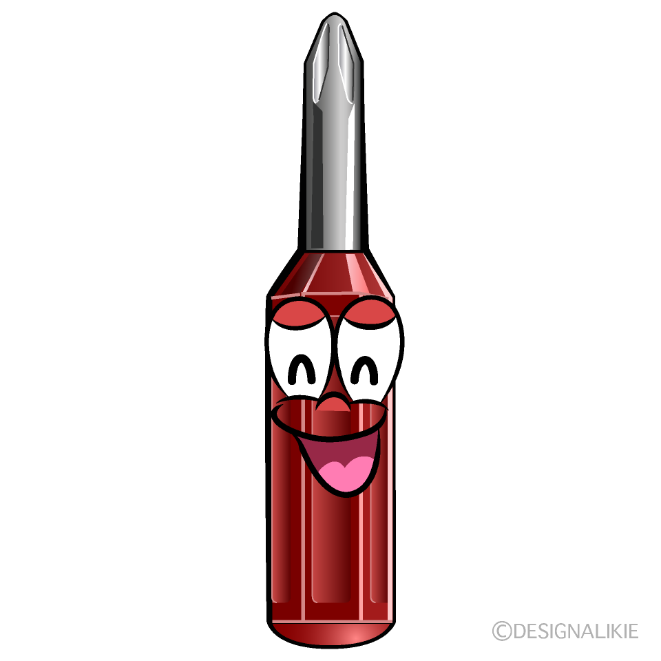 Smiling Screw Driver Cartoon Character Image