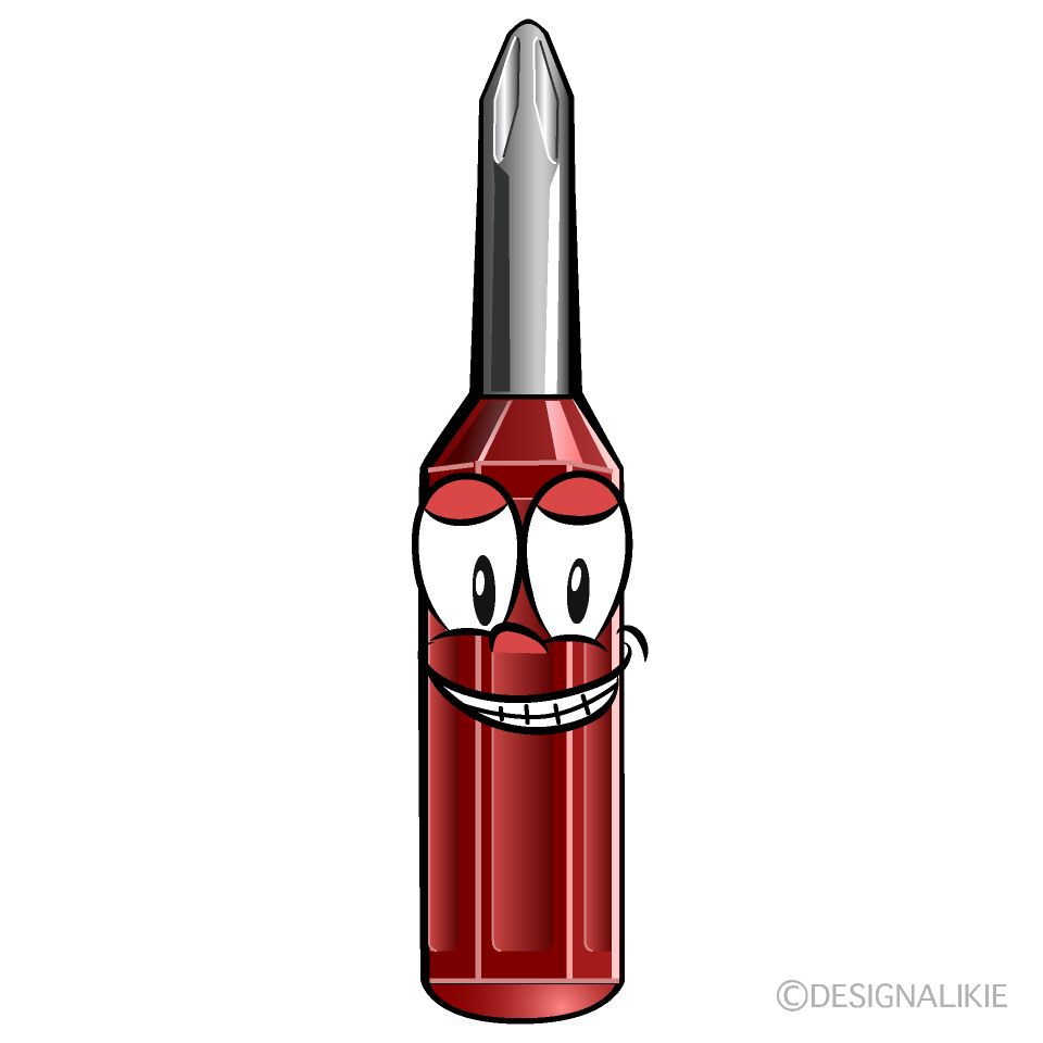 Grinning Screw Driver Cartoon Character Image