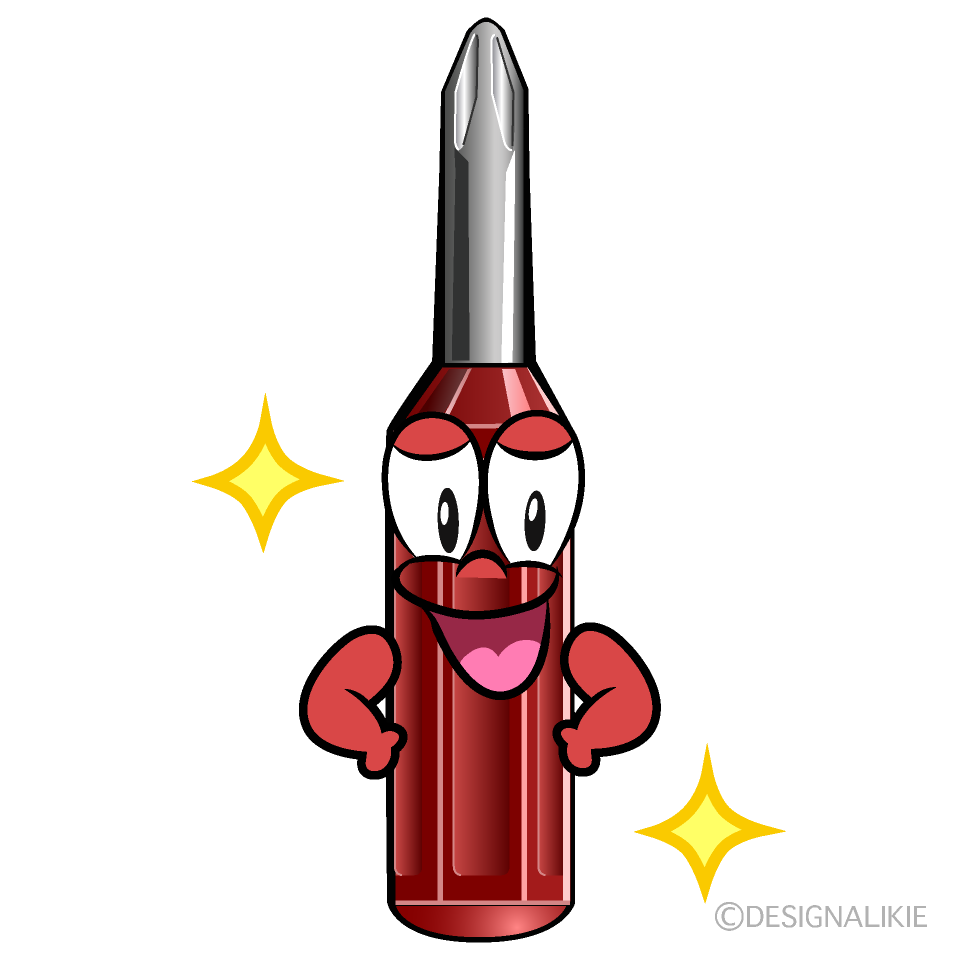 Glitter Screw Driver Cartoon Character Image