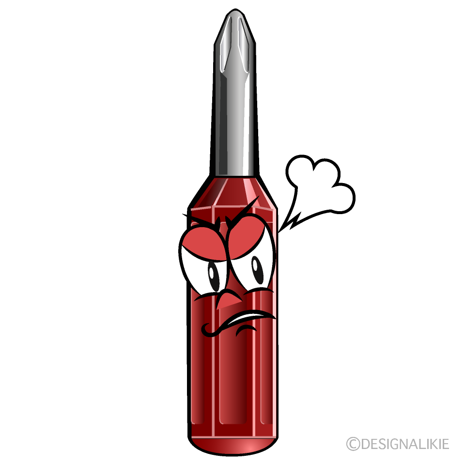 Angry Screw Driver Cartoon Character Image