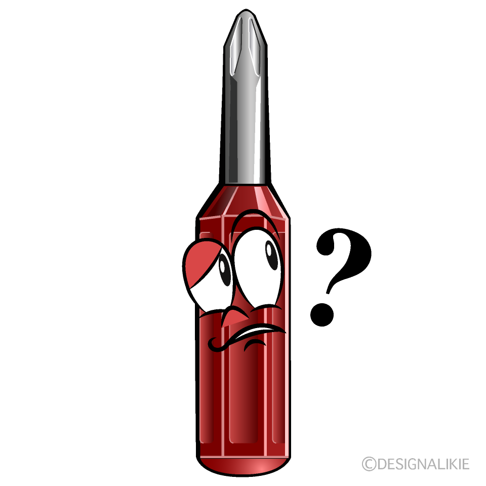 Thinking Screw Driver Cartoon Character Image