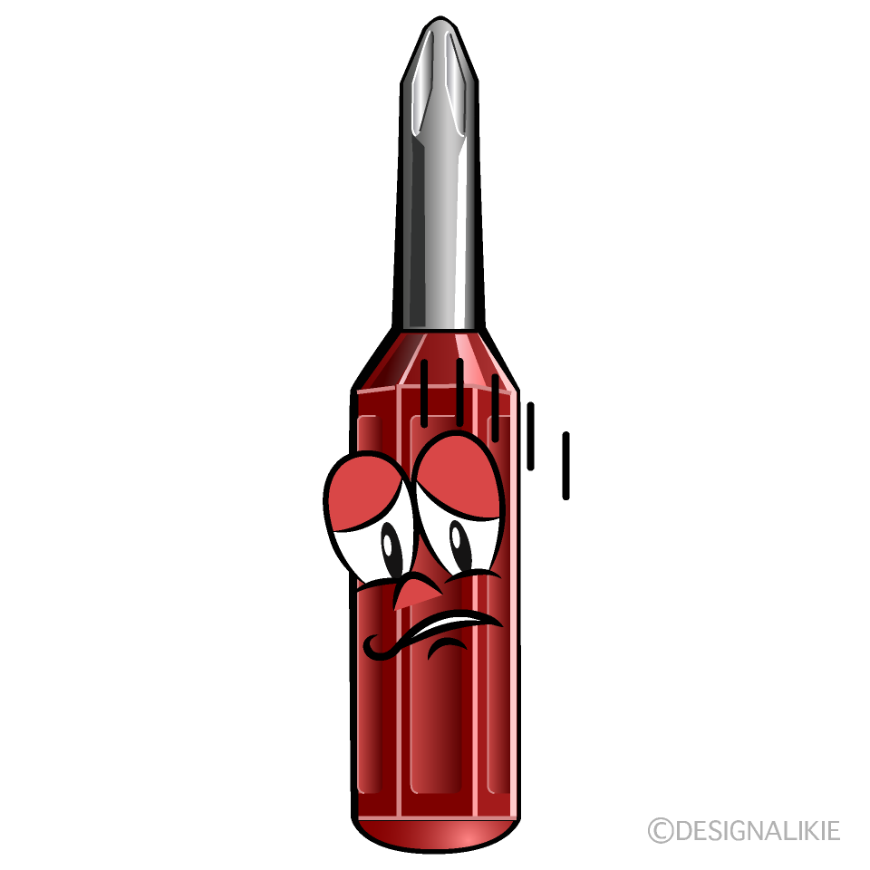 Depressed Screw Driver Cartoon Character Image