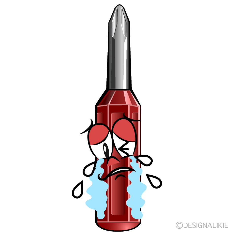 Crying Screw Driver Cartoon Character Image