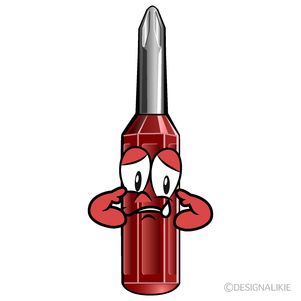 Sad Screw Driver Cartoon Character Image