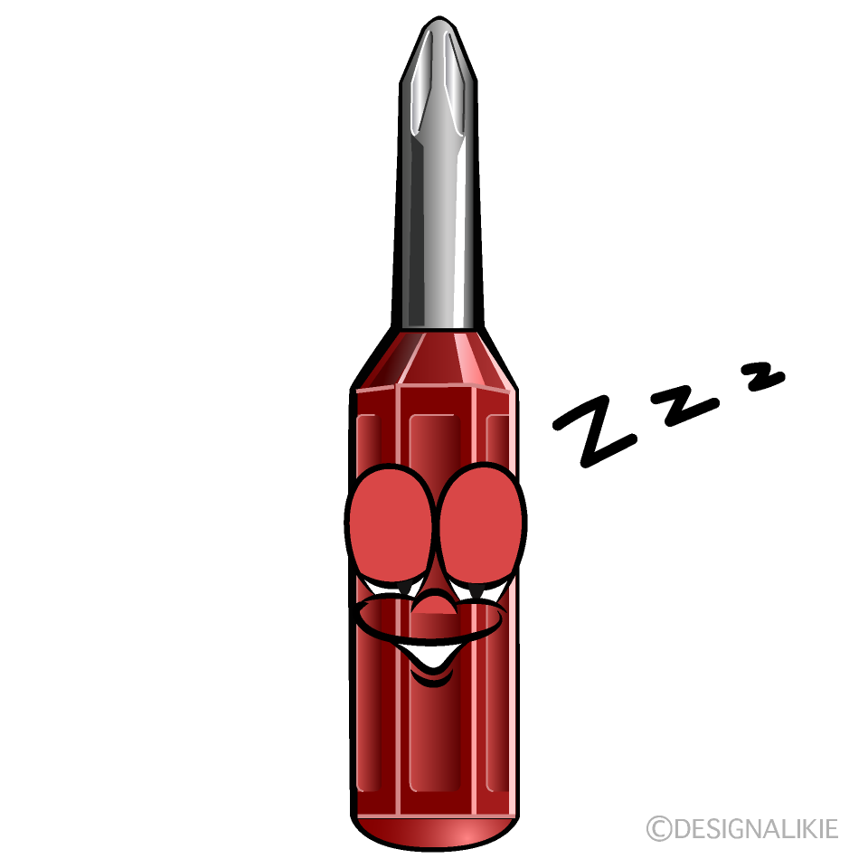 Sleeping Screw Driver Cartoon Character Image