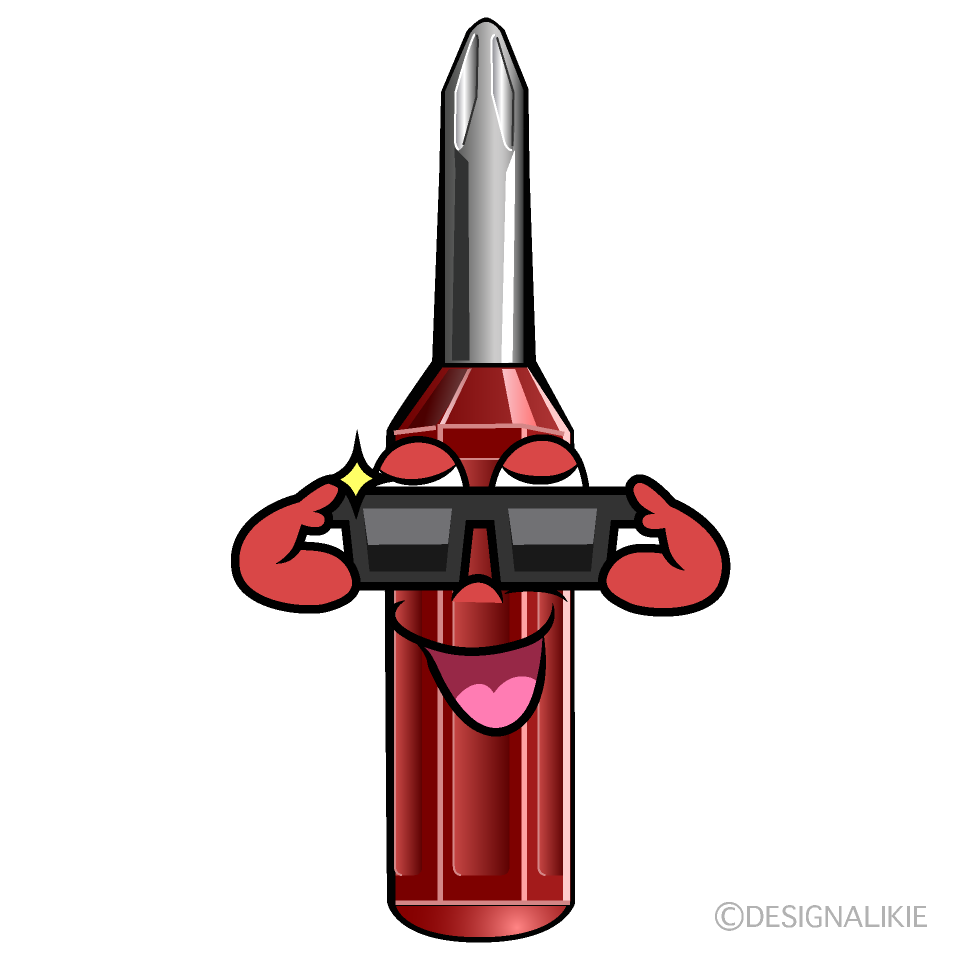 Cool Screw Driver Cartoon Character Image