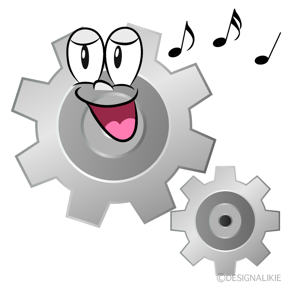 Singing Gear Cartoon Character Image