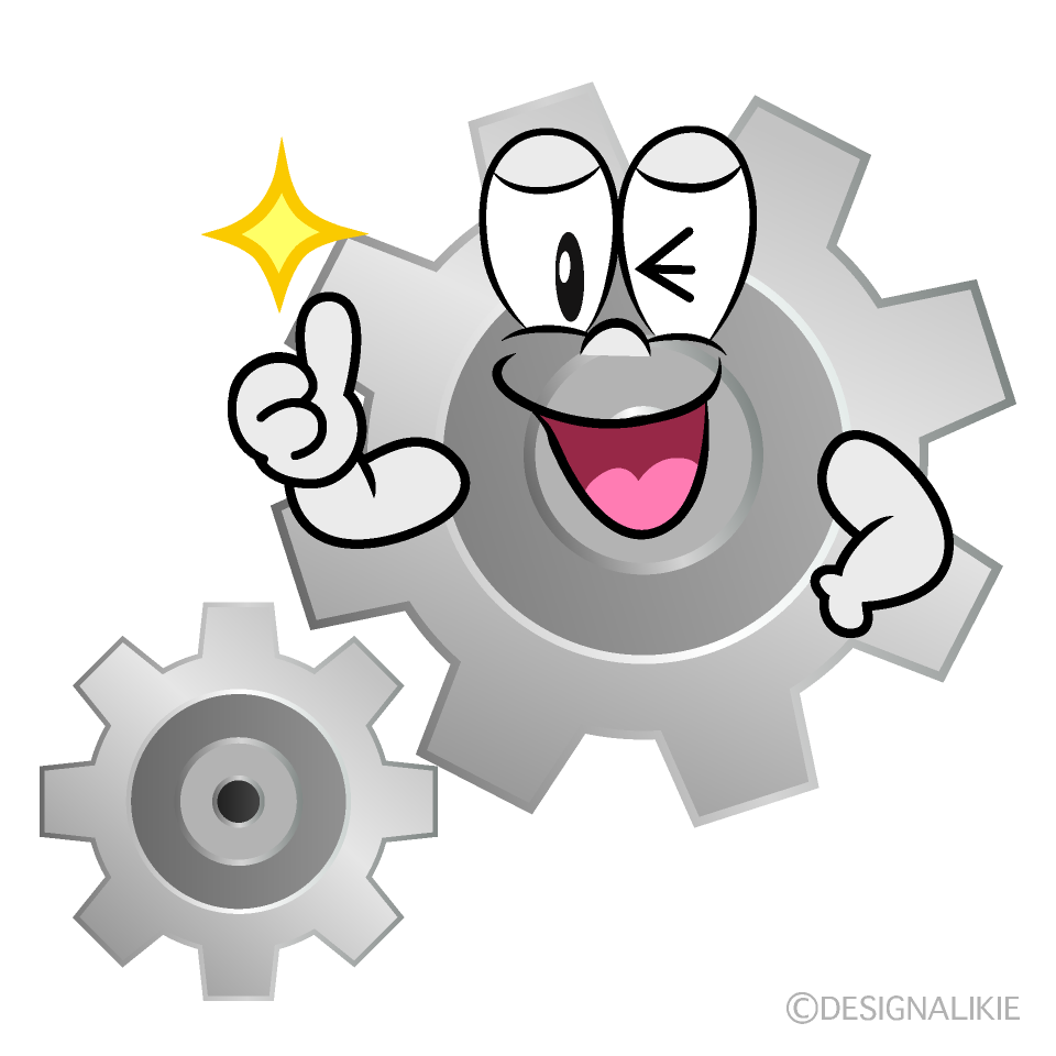 Thumbs up Gear Cartoon Character Image