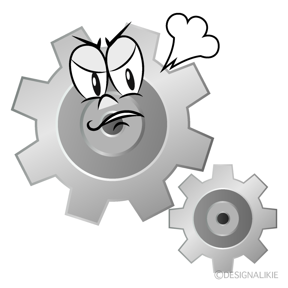 Angry Gear Cartoon Character Image