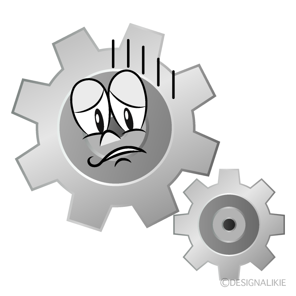 Depressed Gear Cartoon Character Image