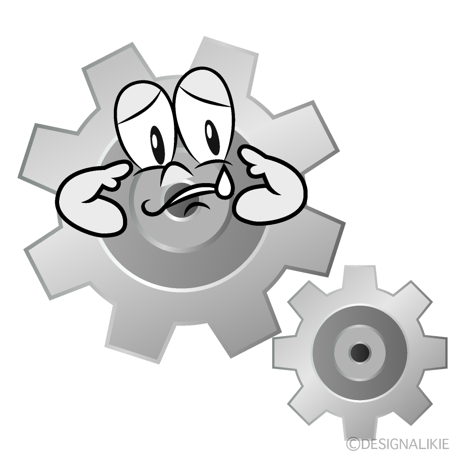 Sad Gear Cartoon Character Image