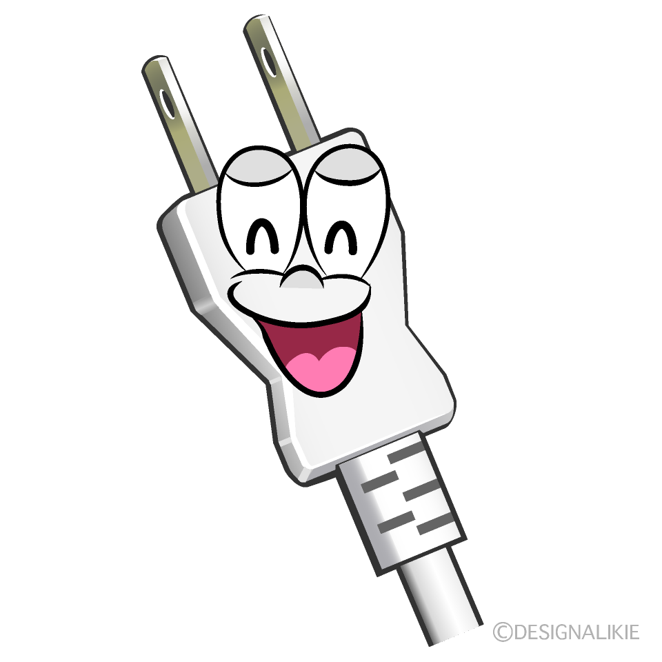 Smiling Power Plug Cartoon Character Image