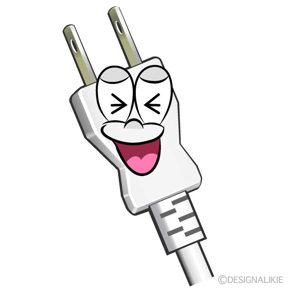 Laughing Power Plug Cartoon Character Image