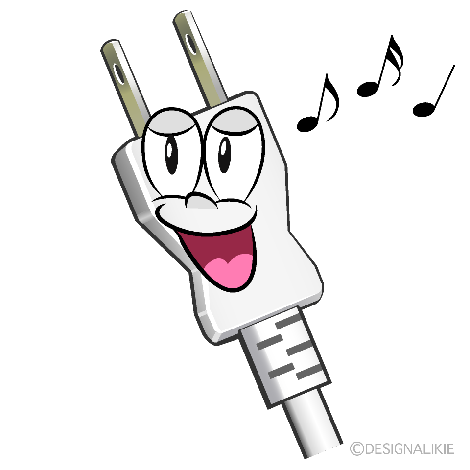 Singing Power Plug Cartoon Character Image