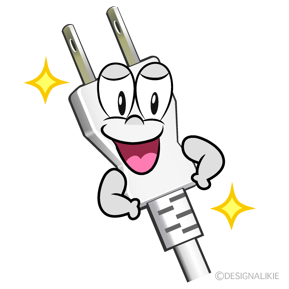 Glitter Power Plug Cartoon Character Image