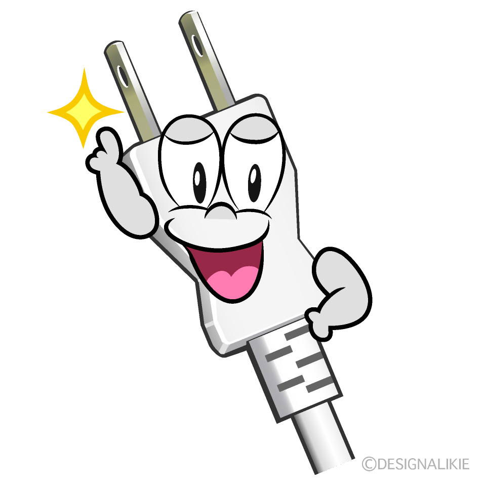 Posing Power Plug Cartoon Character Image