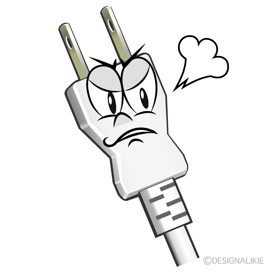 Angry Power Plug Cartoon Character Image