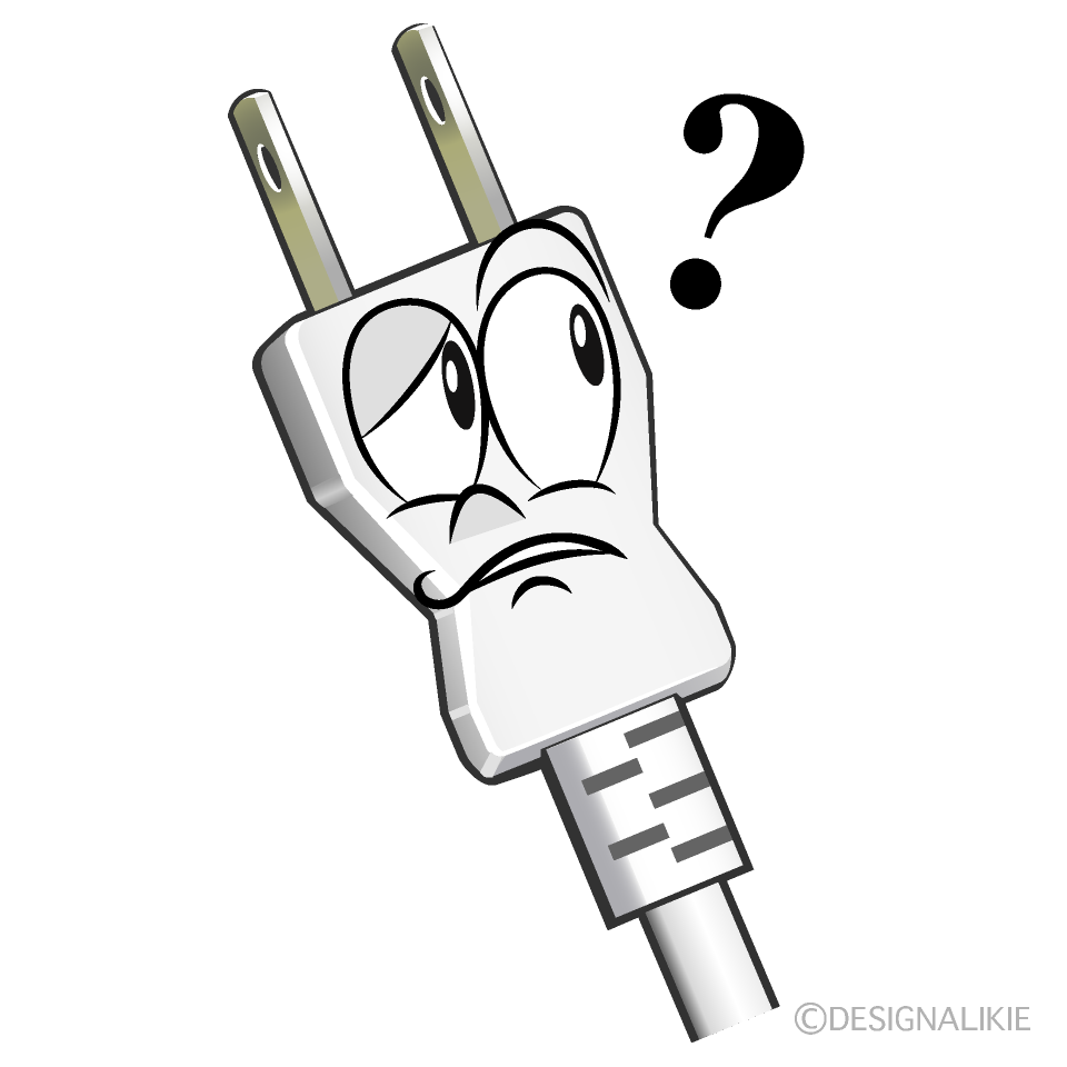 Thinking Power Plug Cartoon Character Image