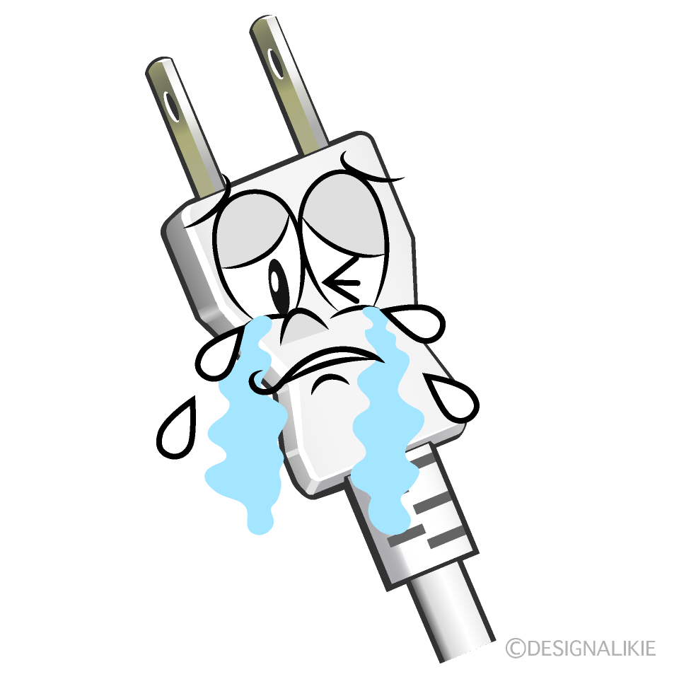 Crying Power Plug Cartoon Character Image