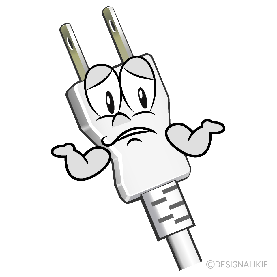 Troubled Power Plug Cartoon Character Image