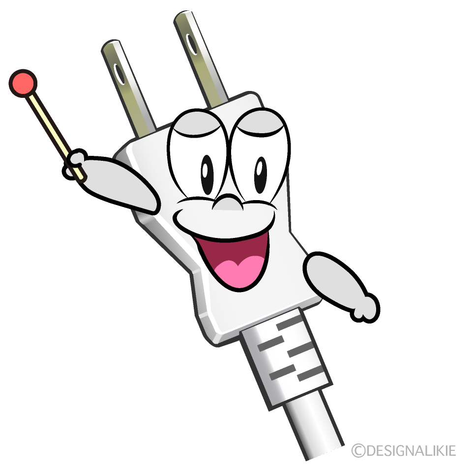 Speaking Power Plug Cartoon Character Image