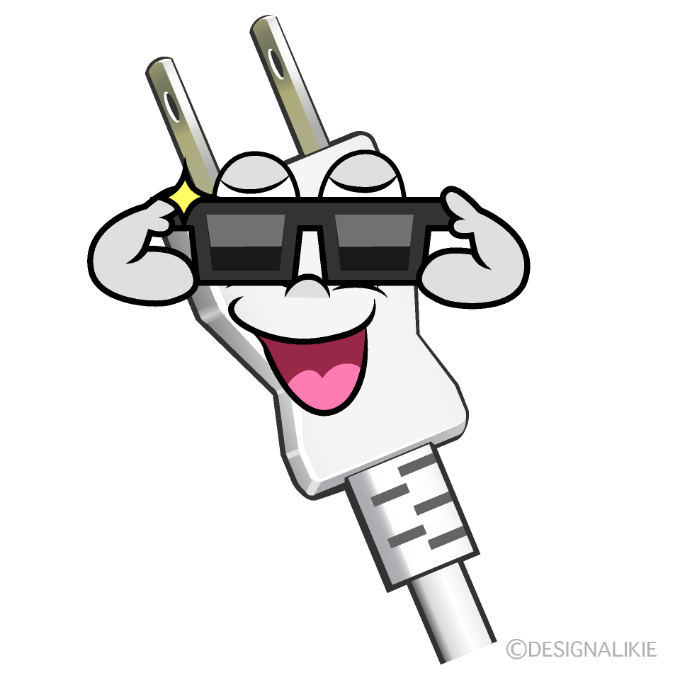 Cool Power Plug Cartoon Character Image