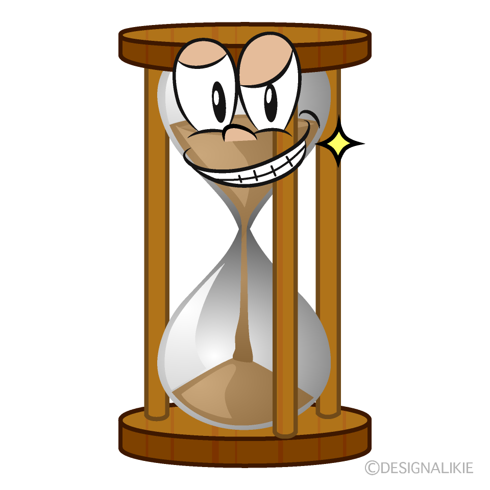 Grinning Hourglass Cartoon Character Image