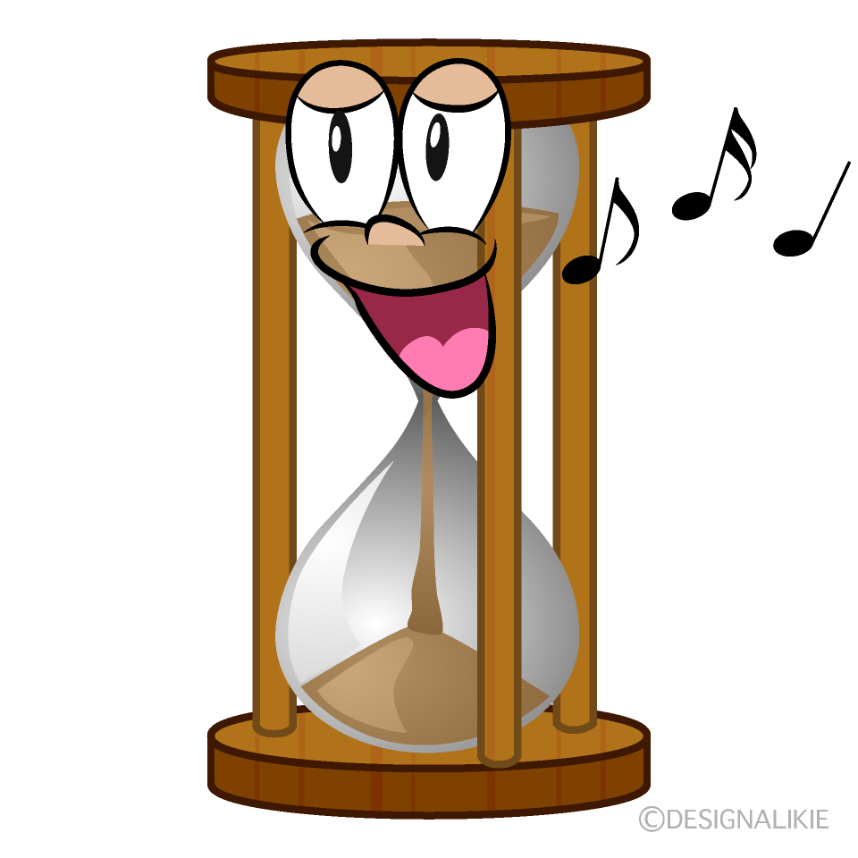 Singing Hourglass Cartoon Character Image